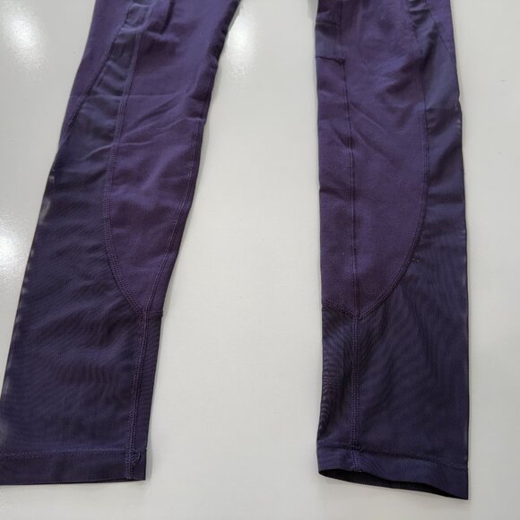 Gymshark Dry Full Length Leggings Purple Athletic Pants Cutout Mesh Size M - Picture 2 of 9
